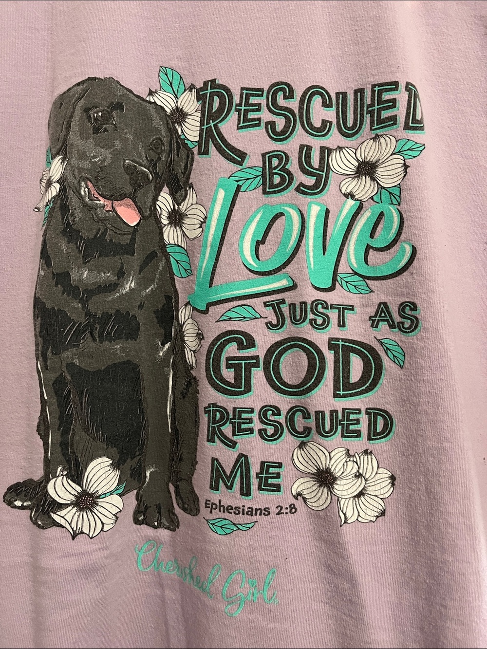 Lilac Floral Graphic Short Sleeve Tee women’s XL Cherished Girl